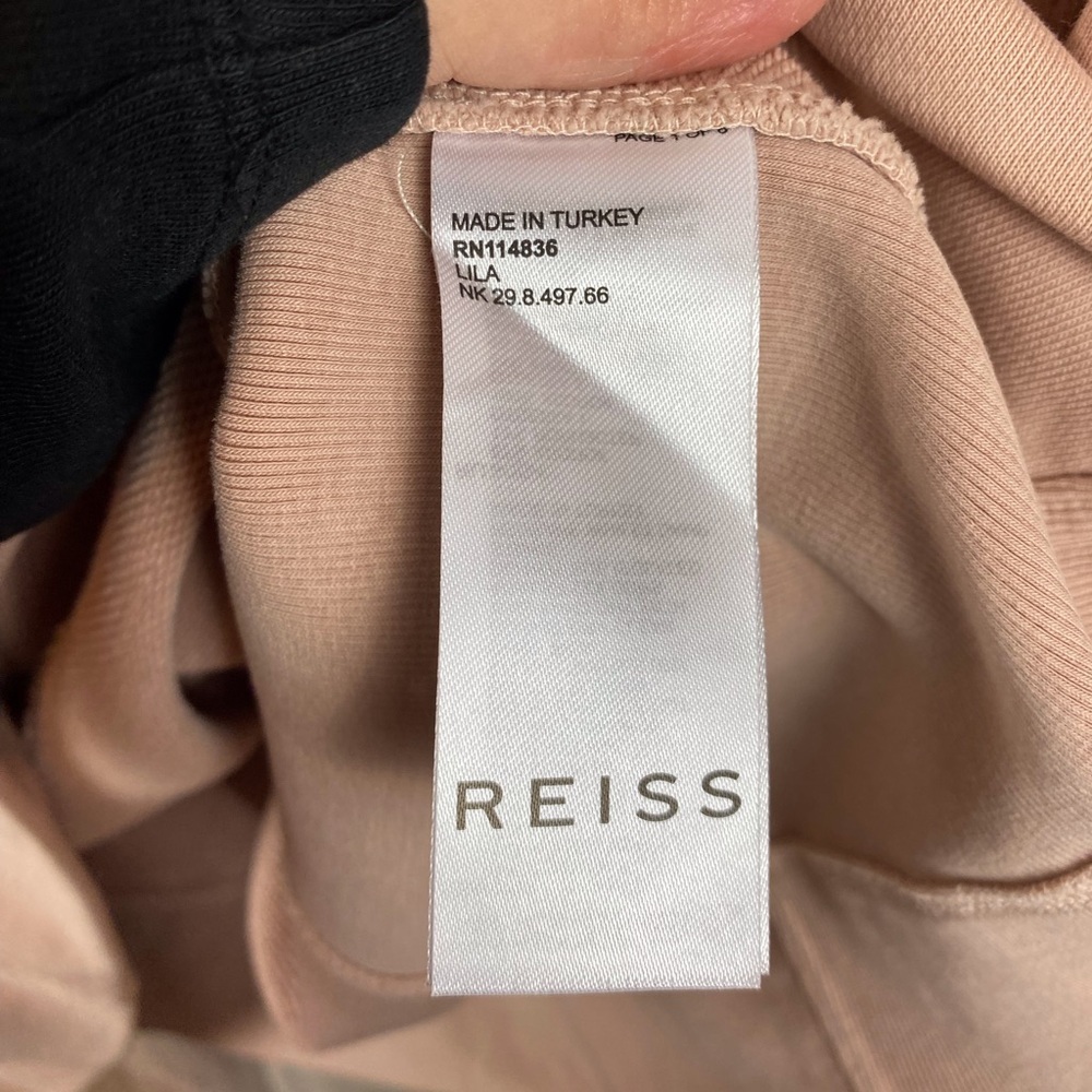 REISS Lila Twin Pocket Jersey Dress in Peach Size Extra Small. - Picture 7 of 13